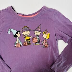 Hanna Andersson x Peanuts Halloween Trick-or-Treat Purple Long Sleeve Top Sz 5